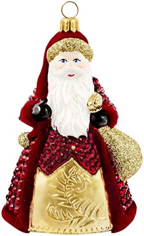 Коледна Декорация от Кристал Глиттерацци с Боровинки Дядо Коледа От Стъкло Полски