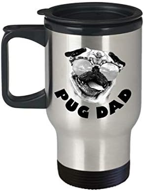 Пътна чаша за баща мопс, чашата за кафе с кучешки красива глава, Забавен Подарък за Деня На бащите