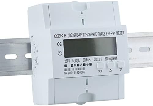SNKB Монофазен 220v 50/60 Hz 65A Din-рейк WiFi умен брояч на енергия Таймер Монитор Брояч кВтч Ваттметр (Цвят: