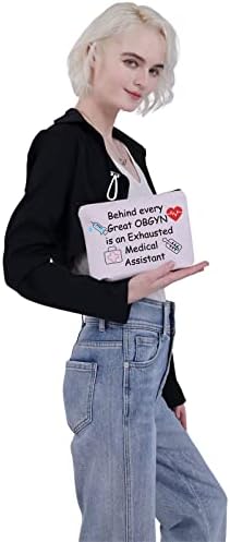 G2TUP Медицински Асистент Косметичка MA Медицински Асистент Подаръци за Жени Чанта с цип За Големия OBGYN Обрани