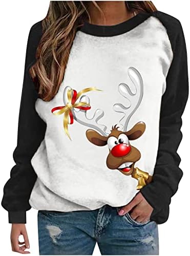 Пуловер за Жени, Блузи с дълги ръкави, Коледна Тениска с 3D Принтом, Hoody, Модни Тениски с кръгло деколте, Блуза, Туника, Върхове