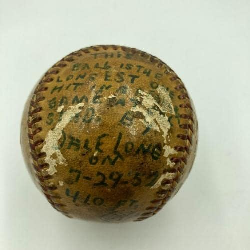 Дейл Лонг 26-ти Хоумран Подписа Използвана за игра на Бейзбол 7-29-1952 JSA COA - MLB Използвани бейзболни топки с автограф