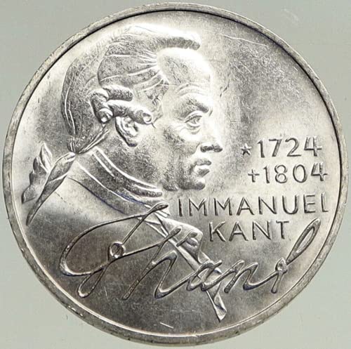 1974 D 5 5 германски марки Немска сребърна монета в чест на Имануел Кант. Велик Философ и мислител от Епохата