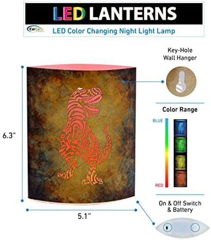 CoTa Global Led Фенер с промяна на цвета, Праисторически Динозавър T-Rex, Артистичен Дизайн, декорация за Дома