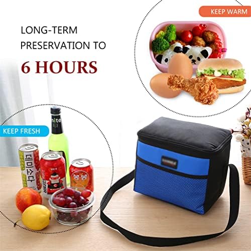 Чанта за обяд SEIJY, Изолиран Обяд-бокс, Двупластова чанта-хладилник с Голям Капацитет, Запечатани чанта за съхранение на обяд (Цвят: синьо размер: 22 x 14 x 18 см)