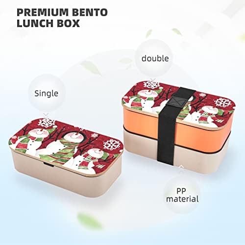 Весела коледна кутия за Bento с хубав снеговиком за обяд с подобрени регулируема каишка, штабелируемый за многократна
