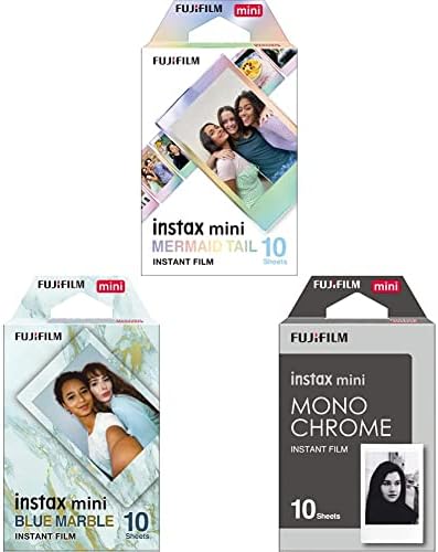 Филм Fujifilm Instax Mini Mermaid Tail - 10 експозиции и филм Instax Mini Blue Marble - 10 експозиции и монохромен