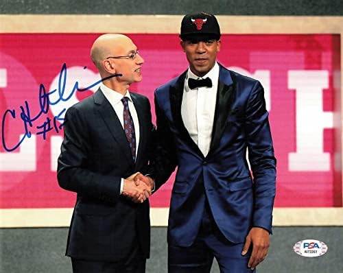 ЧАНДЛЪР HUTCHISON подписа снимка 8x10 С автограф на PSA / DNA Chicago Bulls - Снимки на НБА с автограф