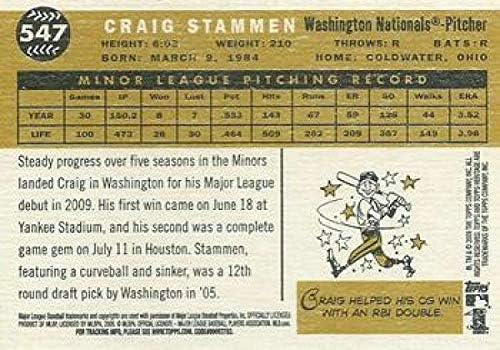 2009 Бейзболна картичка Topps Heritage 547 Крейг Стаммена Washington Nationals (Висша серия) MLB (карта RC