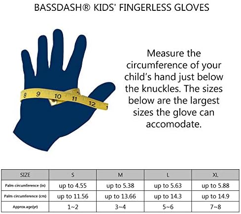 Детски ръкавици BASSDASH UPF 50+ с меки защита на дланта от ултравиолетови лъчи за Велосипеди, Риболов, момчета
