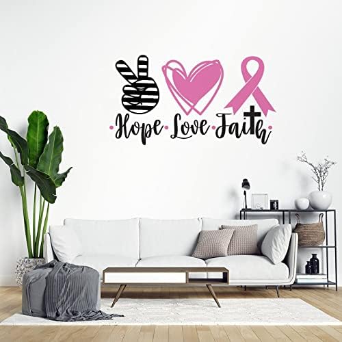 Информираността За Рака на гърдата Надежда Любов Вяра Vinyl Стикер На Стената Розовата Лента Стикер На Стената