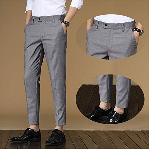 Andongnywell Мъжки Прилепнали Панталони от Премиум-клас със средна талия, Мъжки Бизнес Монтиране на Ежедневните