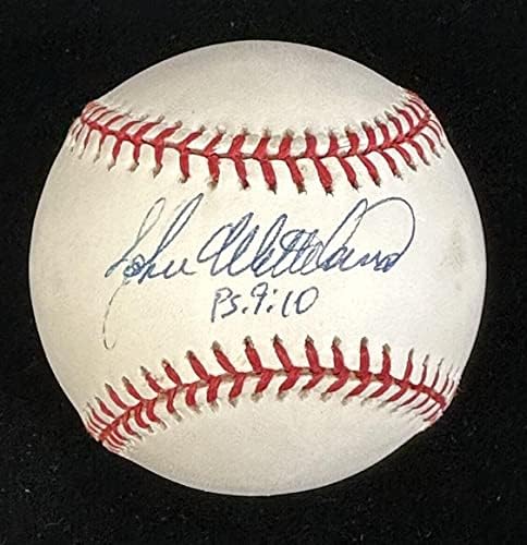 Джон Веттленд Ps 9:10 ПОДПИСАЛ Официален Бейзбол Световните серии 1996 година с голограммой - Бейзболни топки