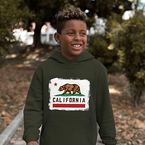 Детска hoody от порести руно California Bear - Детска hoody в Калифорния теми - Графична hoody за деца