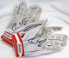 Използваните ръкавици за игра с автограф на Карлос Ли на 2007 г. в Хюстън Астрос червени вата - MLB Използваните
