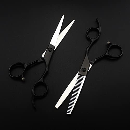 Ножица за подстригване на коса, 6-инчов професионален японски ножици от неръждаема стомана 440c, черни ножица