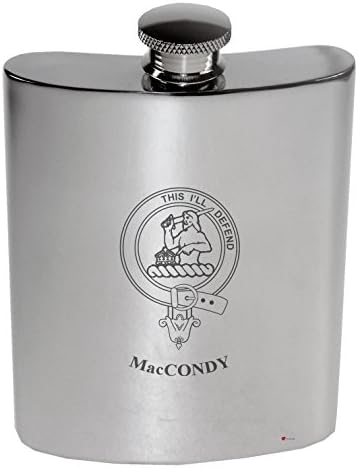 Фамилна герб Макконди, 6 унции, полиран оловен фляжка за бъбреците