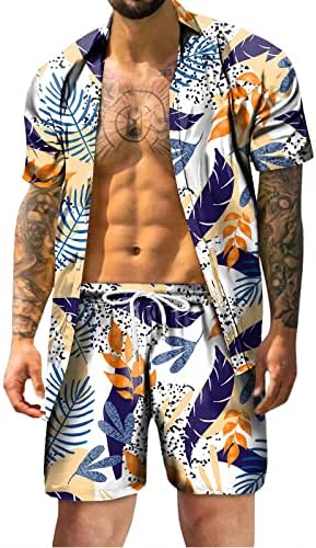 Мъжки Спортни Комплекти от 2 теми, Мъжка Лятна Мода За Почивка на Хавай, на Почивки, Дигитална 3D Печат, Кратки