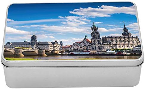 Лидице Скоростна Ambesonne градски пейзаж, Град на Дрезден, една Стара Немска Архитектура, Изображение на Историческия