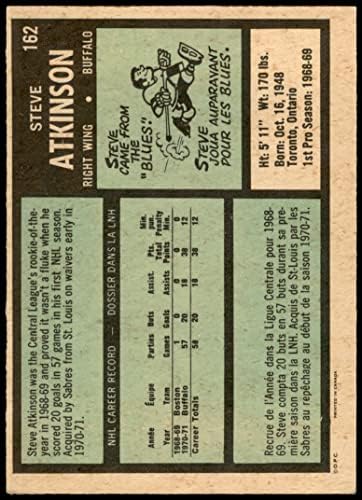 1971 О-Пи-Джи 162 Стив Аткинсън Бъфало Сейбърс (Хокейна карта), БИВШ Сейбърс