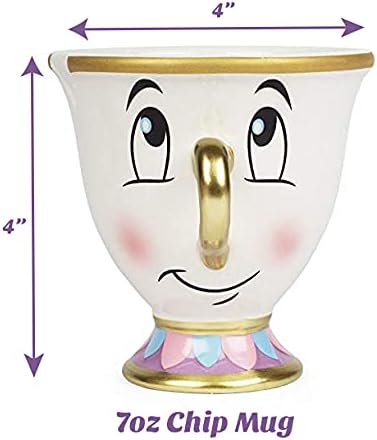Чаша за чипс FAB Starpoint Disney Красавицата и звяра с принтом от златно фолио, Многоцветен, 8 грама