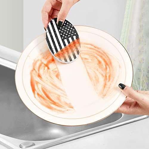 ALAZA Гръндж СЪЕДИНЕНИ Американски Флаг Бели и Черни Естествени Гъби Кухненски Целлюлозная Гъба за миене на