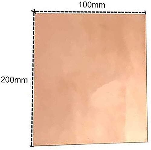 NIANXINN Меден лист От чиста медна ламарина Фолио За бижута, Подходящи за заваряване и запояване 100 mm x 200 mm, 100 mm x 100 mm x 2 mm чист меден лист (Размер: 100 mm x 100 mm x 2 mm)