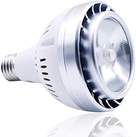 Мощност 35 W (което се равнява на 85 W) PAR30-COB Led лампа с Бял цвят 6000 До 3500lm E26 на База 24 ° Ъгъл лъч COB Чип На дънната Платка Лампа с вентилатор ac 120 (Бял)
