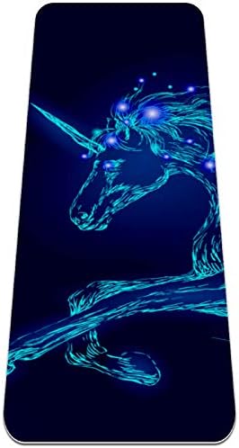 Siebzeh Unicorn Blue Премиум-Дебела подложка за йога, в Екологично Чист Гумена подложка за здраве и фитнес, Нескользящий Мат за всички видове упражнения, йога и пилатес (72 x 24x