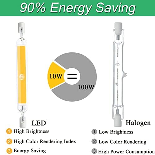 LGWG 6 X led лампи R7s 78 мм, с регулируема яркост, 10 W с Висока Яркост, Еквивалент на халогенни лампи-R7s