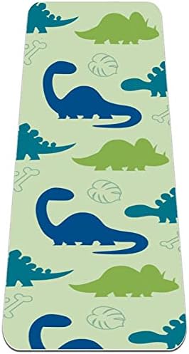 Дебела подложка за йога Siebzeh със син и зелен дизайн динозавър Премиум-клас, в екологично Чист Гумена подложка