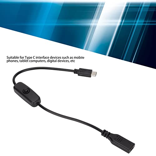 Удлинительный USB кабел C, удължителен кабел за захранване Тип C за мъже и жени с превключвател за включване