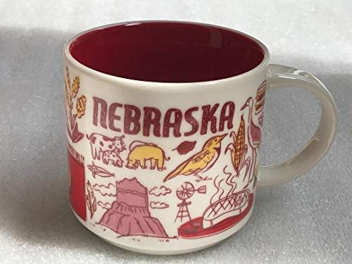 Керамични Кафеена Чаша Starbucks Nebraska BEEN THERE СЕРИЯ ACROSS THE GLOBE COLLECTION, 14 Течни унции