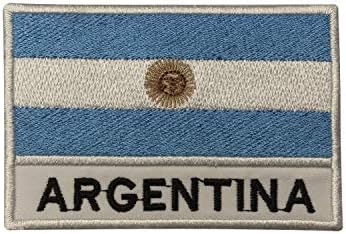 Национален флаг на Аржентина, на Бродирани Желязо Нашивке, Икона, за дрехи и т.н., 9 Х 6 см