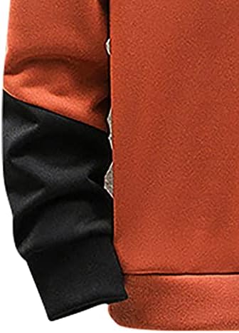 Мъжки hoody с качулка новост цвят блок пуловер руното hoody с качулка многоцветен шевове модерен пуловер hoody