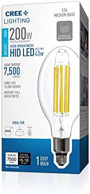 Led крушка Cree Lighting ED37-75L-850-UNV-MOGE26 HID, Ненасочена Стъклена лампа с нажежаема Жичка 5000 До, работа