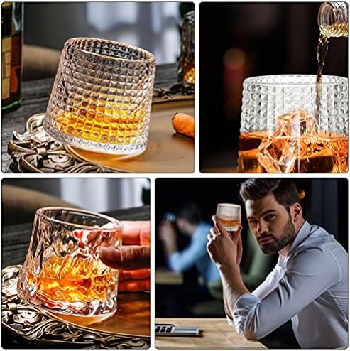 Cabilock Прозрачни Чаши Чаши за Уиски Кристални Чаши За Уиски С Усукани Камъни, Чаши За Коктейли, Чаши за Пиене