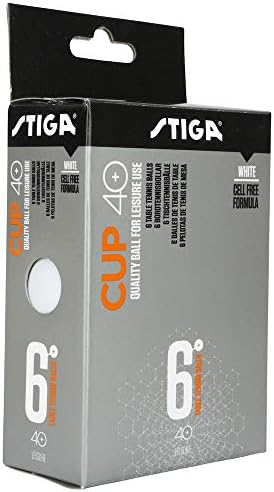 STIGA Unisex's White Cup ABS 6 бр. в опаковка, Един размер