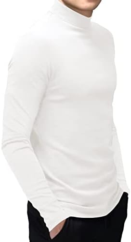 Мъжка Тениска С Къс Ръкав Бегла Имитация На Turtlenecks Slim Fit Майк Пуловер Минерални Обикновена Върховете