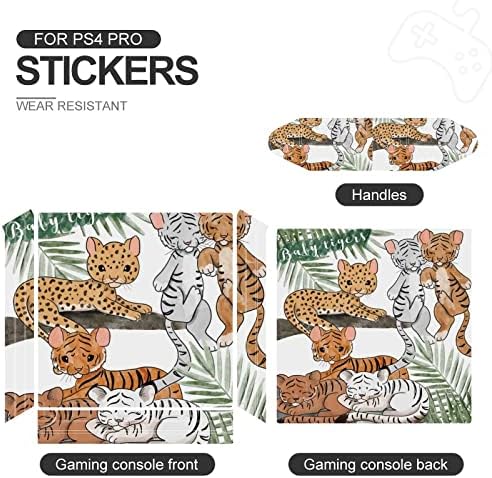 Графика с тигър, графика с леопард, стикер от PVC, защитен стикер за кожата, стикер за контролер PS4 Pro/PS4
