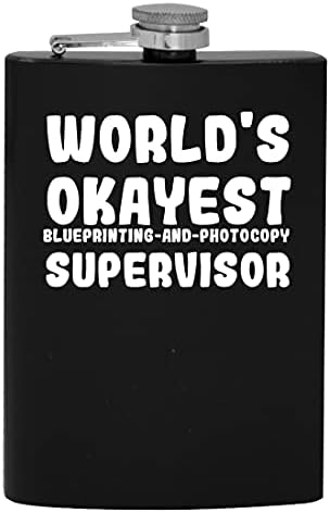 Най-добрият в света на Супервайзер за синя печат и копиране - 8-унционная Фляжка за Пиене на алкохол