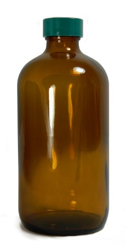 Кръгла бутилка Qorpak GLC-01926 тип III от бостънския стъкло със зелена термореактивной капак F217 и подплата