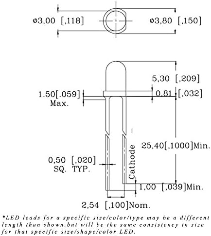 кръгла капачка с диаметър 3 мм, с матова повърхност, led-лупа - Топло /мек бял светодиод - Ултра ярък (опаковка