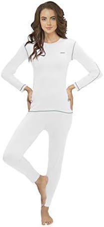 Топлинна бельо за жени (Минерални долни гащи Комплект от риза с дълъг ръкав и панталон, Основен Слой с Гамаши, Ски панталони / Екстремен студ