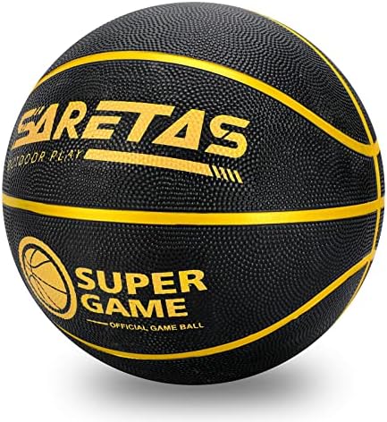 SARETAS Баскетбол 29,5Мъжки Баскетболни Топки Официален Размер 7 Гумени Баскетболни Топки за Тренировки на Закрито,
