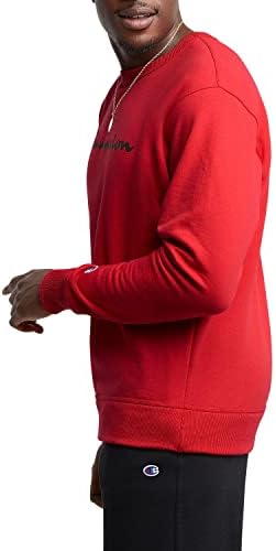 Мъжки hoody Champion's Powerblend Fleece Crew Sweatshirt за мъже с яка-часова, на който пише Сценарий (обл.