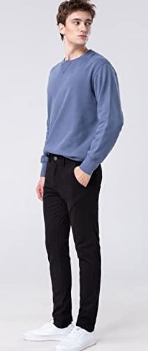 Проверени и Обикновен Мъжки Тесни Панталони цвят Каки, плътно Прилепнали панталони-chinos