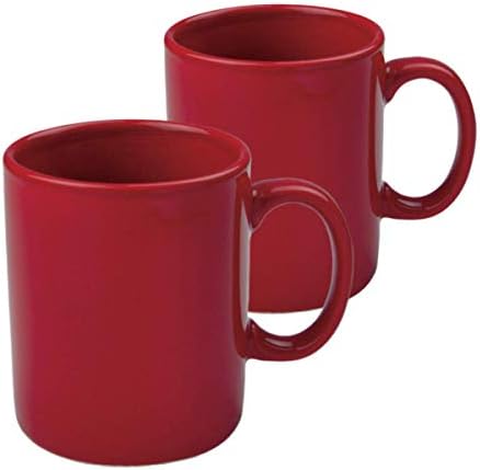 Комплект от Две Червени Кафеени Чаши по 11 Грама една Чаена Чаша С Дръжка