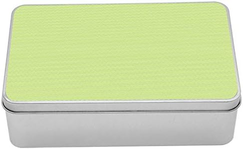 Лидице кутия с Шевроном Ambesonne, Зигзагообразные линии на зелени Нюанси, Модерен Минималистичен Геометричен