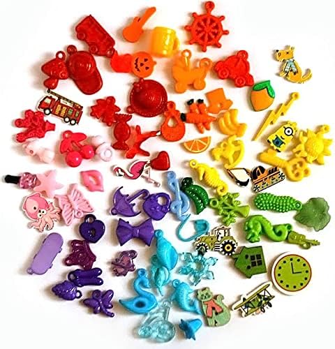 Дрънкулки TomToy Rainbow I Spy за цветни чанти/Бутилки I Spy, Цветни миниатюри, Цветове на Дъгата, 1-3 см, Комплект